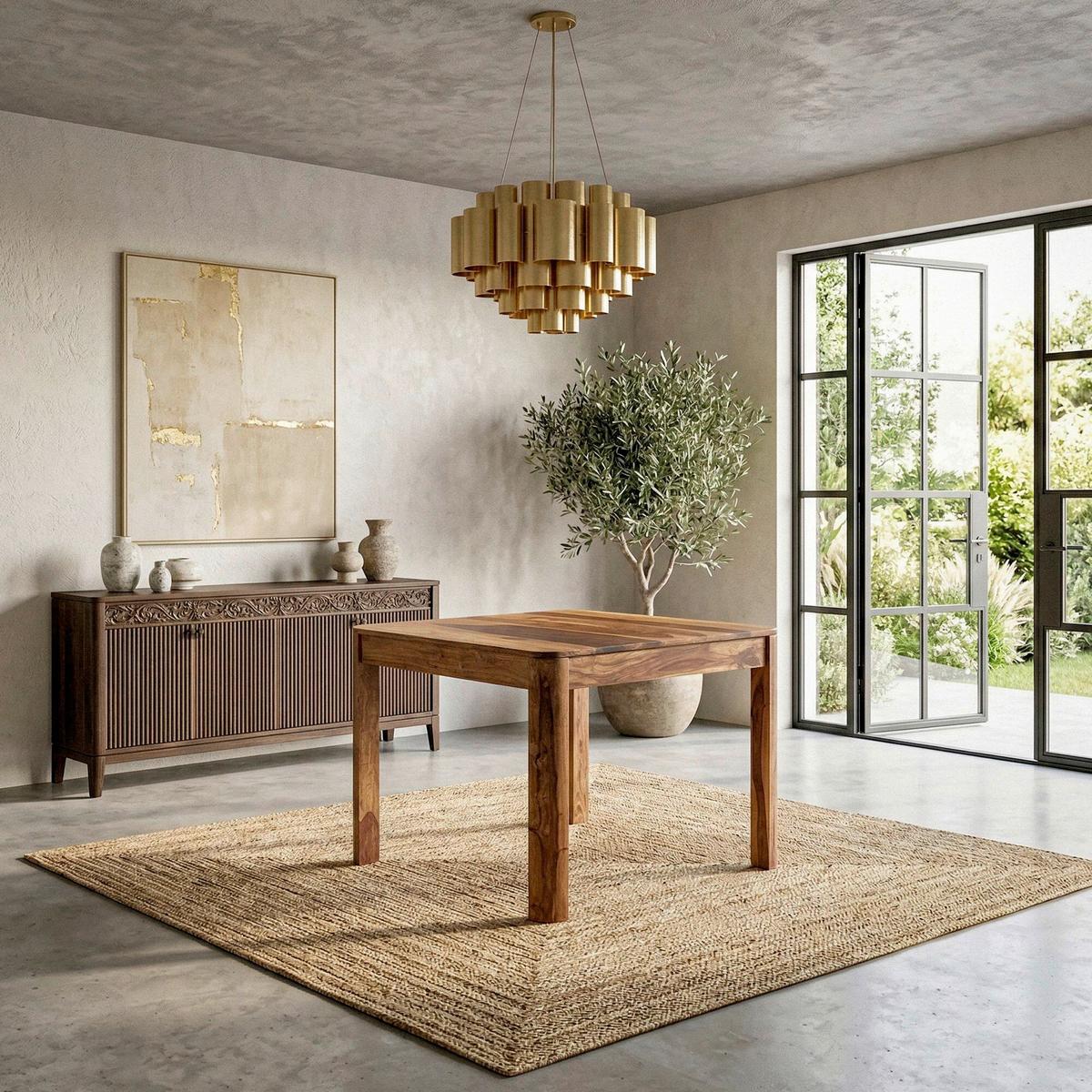 ESSTISCH Sheeshamfarben L: 80cm - Sheeshamfarben, Design, Holz (80/76/80cm) - Livetastic