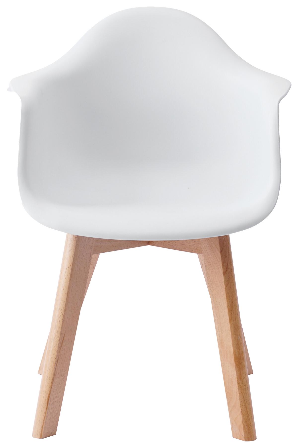 Kinderstuhl Bambino Echtholz Buchef./Weiß Sitzhöhe 32,5 cm - Buchefarben/Weiß, MODERN, Holz/Kunststoff (42/57,5/30cm) - Ondega