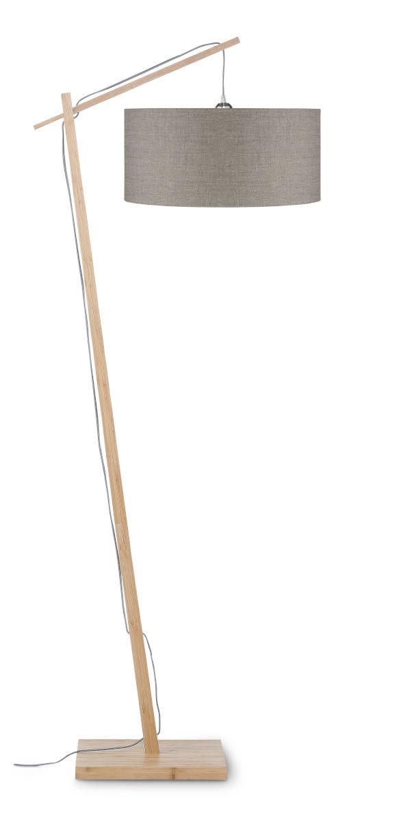 Stehlampe Andes Hellbraun/ Naturfarben Mit Fußschalter - Hellbraun/Naturfarben, Design, Holz/Textil (70/176cm) - Good & Mojo