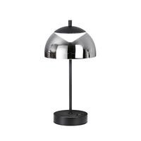Akku-Tischleuchte Riva Schwarz Sandfarben D:18cm - Sandfarben/Schwarz, KONVENTIONELL, Glas/Metall (18/35cm) - Schöner Wohnen