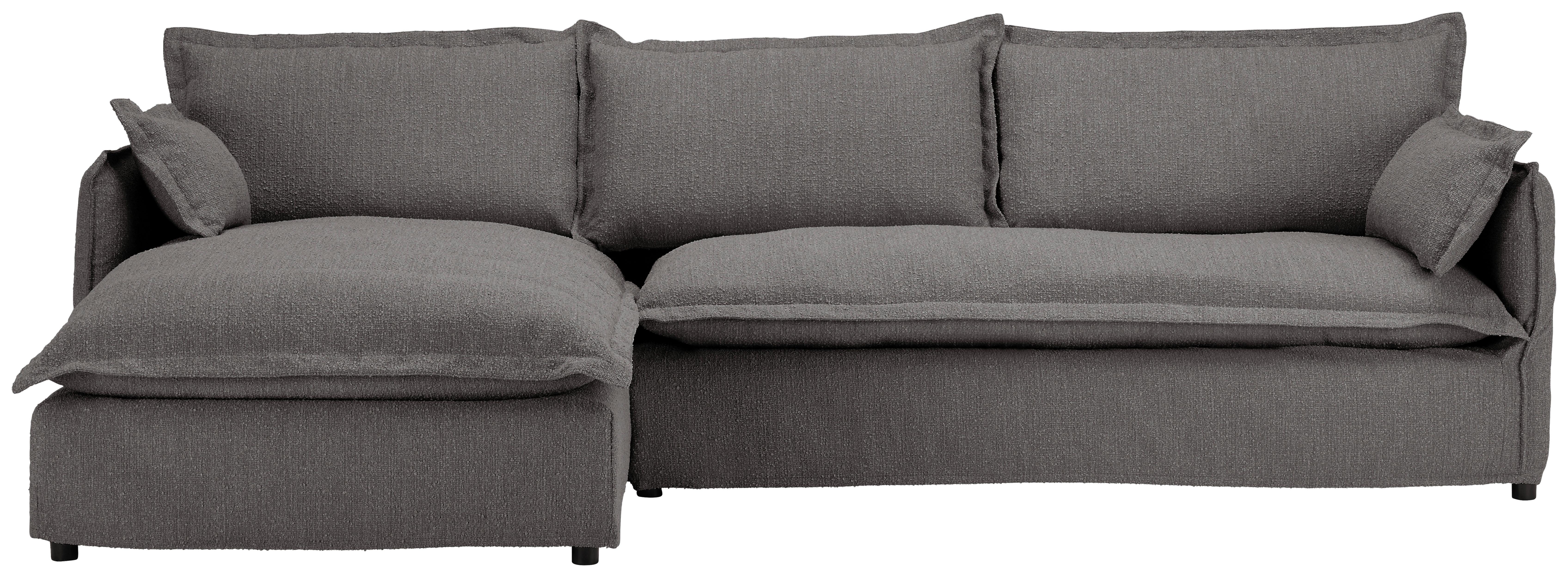 Ecksofa Toscana - Schwarz/Grau, Trend, Textil (165/295cm) - Livetastic