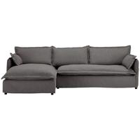 Ecksofa Toscana - Schwarz/Grau, Trend, Textil (165/295cm) - Livetastic