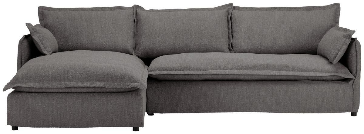 Ecksofa Toscana - Schwarz/Grau, Trend, Textil (165/295cm) - Livetastic