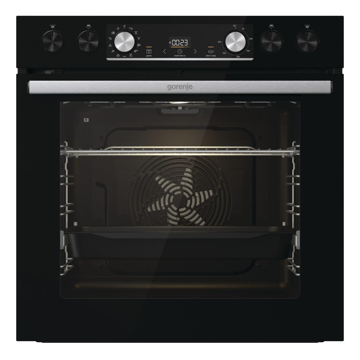 Einbauherd-set B: 59,5 Cm Elektro-Glaskeramik Mit Timer - Schwarz Hochglanz, Basics (59,5/59,5/56,4cm) - Gorenje
