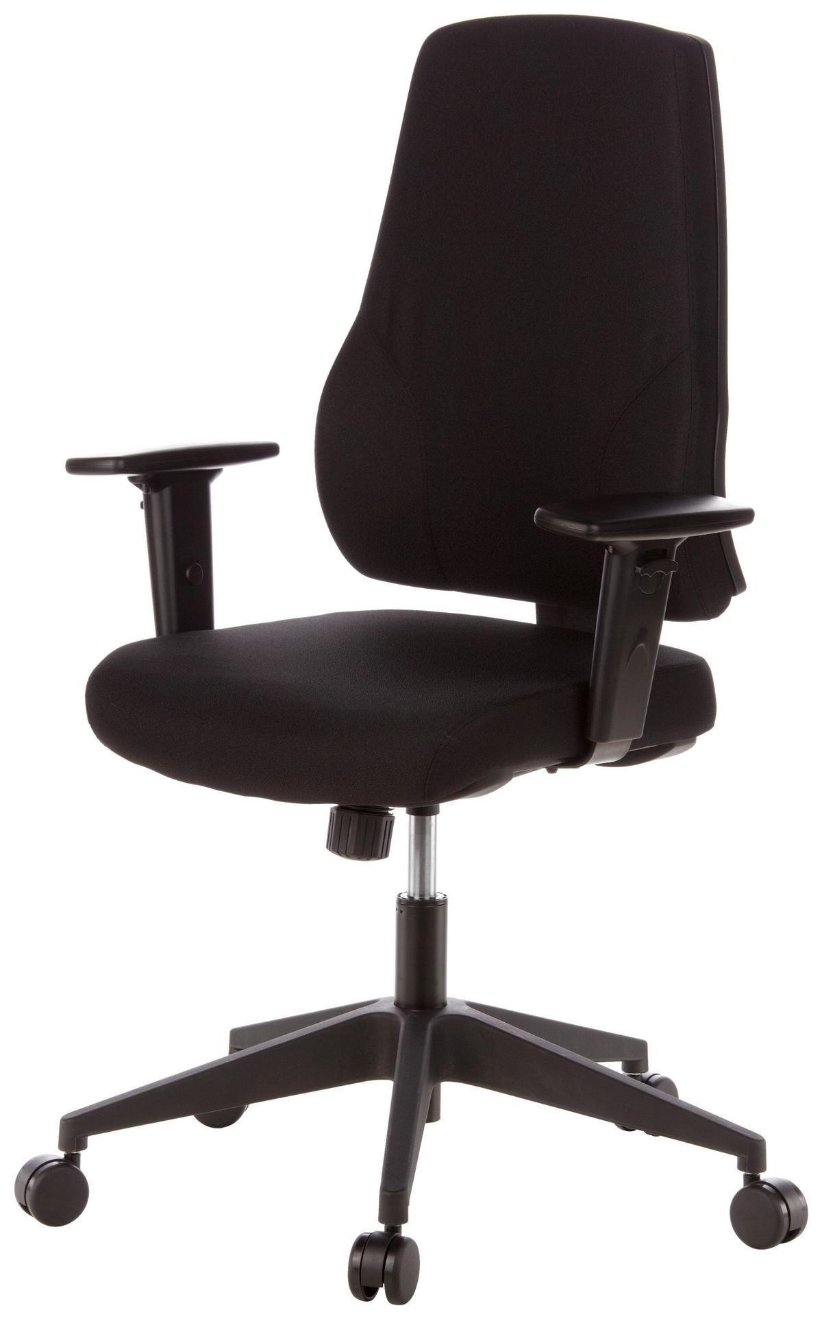 Bürostuhl Pro-Tec 100 mit Armstützen Schwarz - Schwarz, MODERN, Kunststoff/Textil (57/126/45cm) - MID.YOU