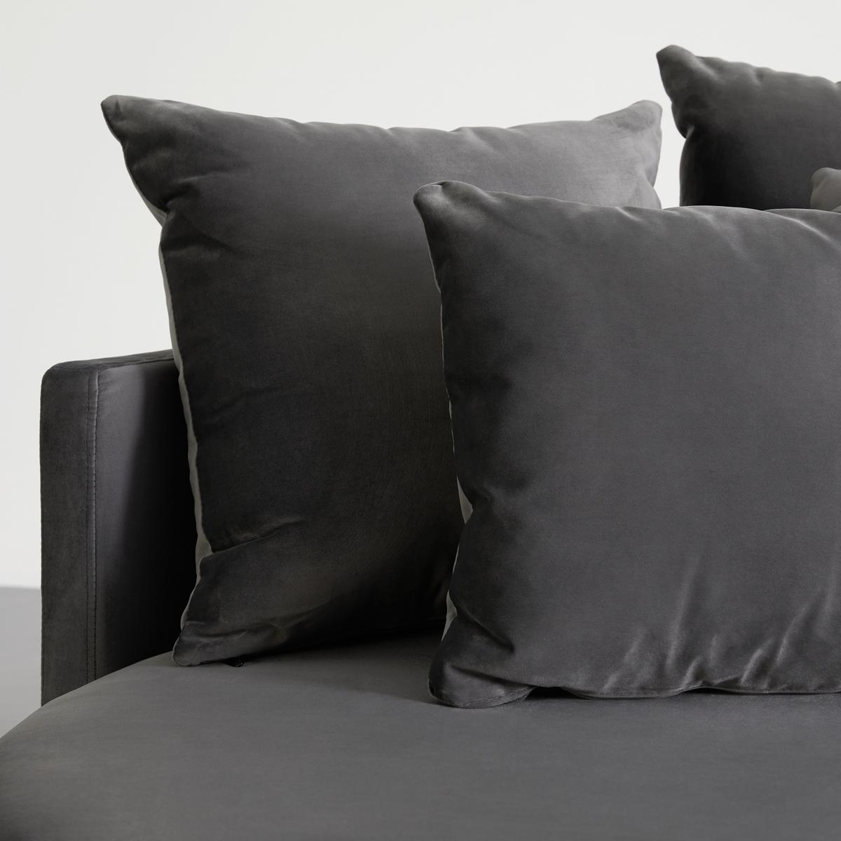 Kulatá pohovka s poštáři ELENA, šedá - šedá/černá, Moderní, dřevo/textil (130/65/140cm) - Bessagi Home