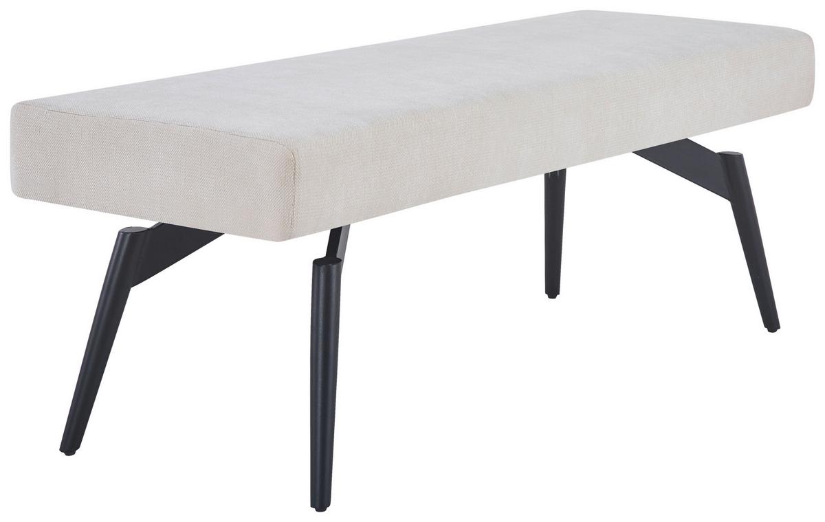 Sitzbank Tinos ohne Lehne Beige, B: 140 cm - Beige/Schwarz, KONVENTIONELL, Textil/Metall (140/49/47cm) - MID.YOU