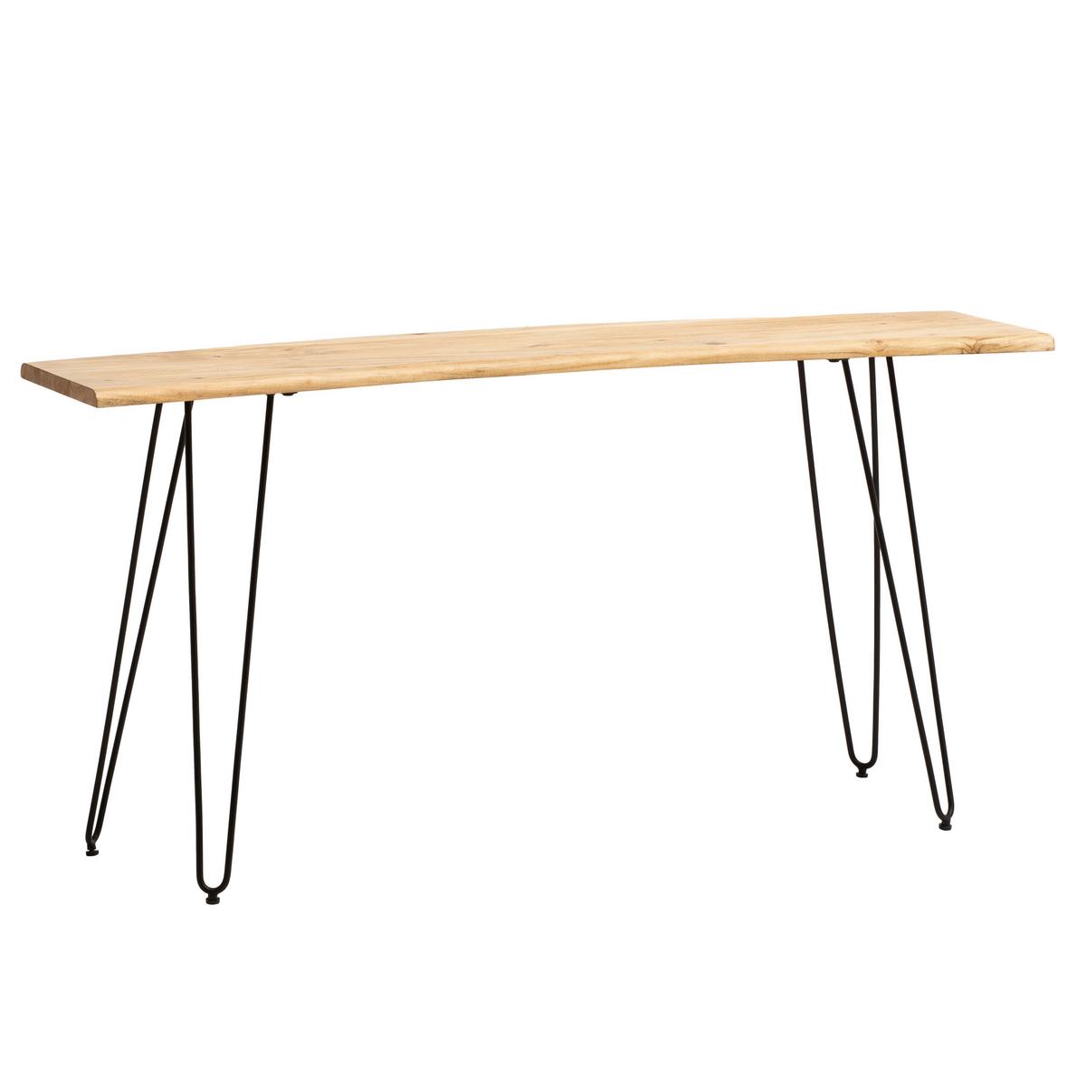 Schreibtisch Akaziefarben L: 150 Cm - Schwarz/Akaziefarben, Design, Holz/Metall (150/36/75cm) - MID.YOU