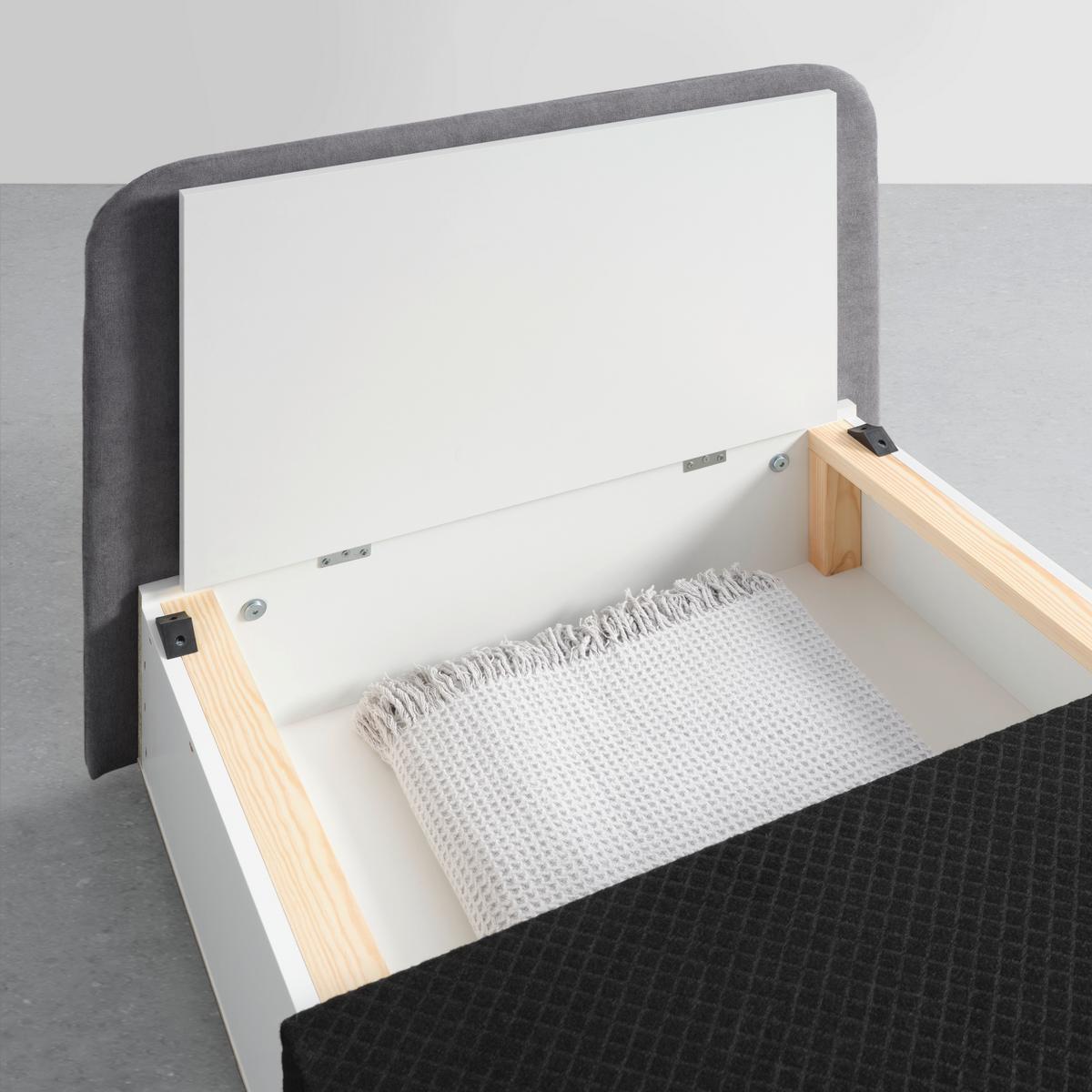 Rozkladacie kreslo MODENA s úložným priestorom a lôžkom - čierna/sivá, textil/plast (89/88/90cm) - Based