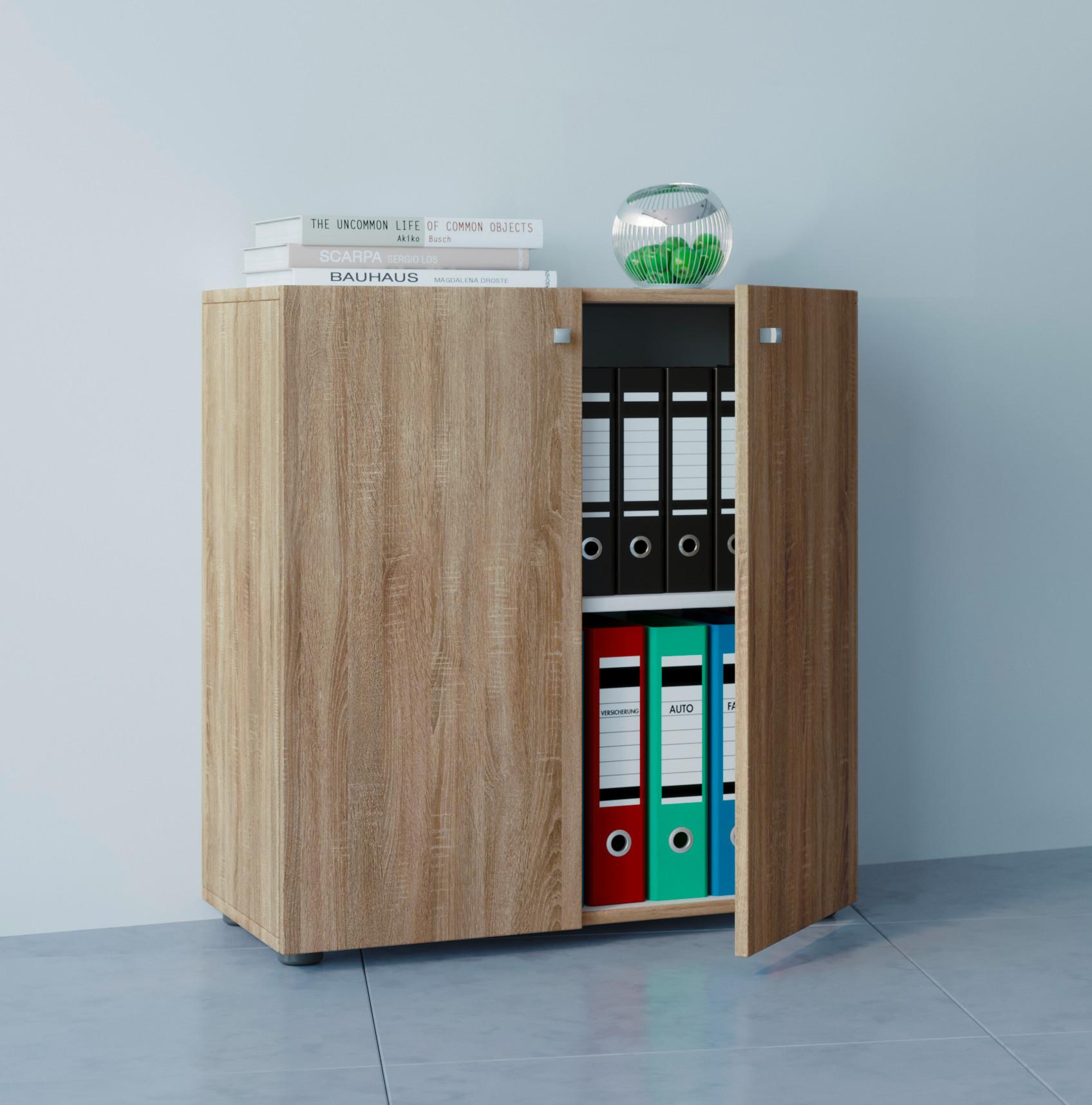 Aktenschrank Vandol Mini Eiche Dekor B: 70 cm - Eichefarben, Basics, Holzwerkstoff (70/74/39cm) - MID.YOU