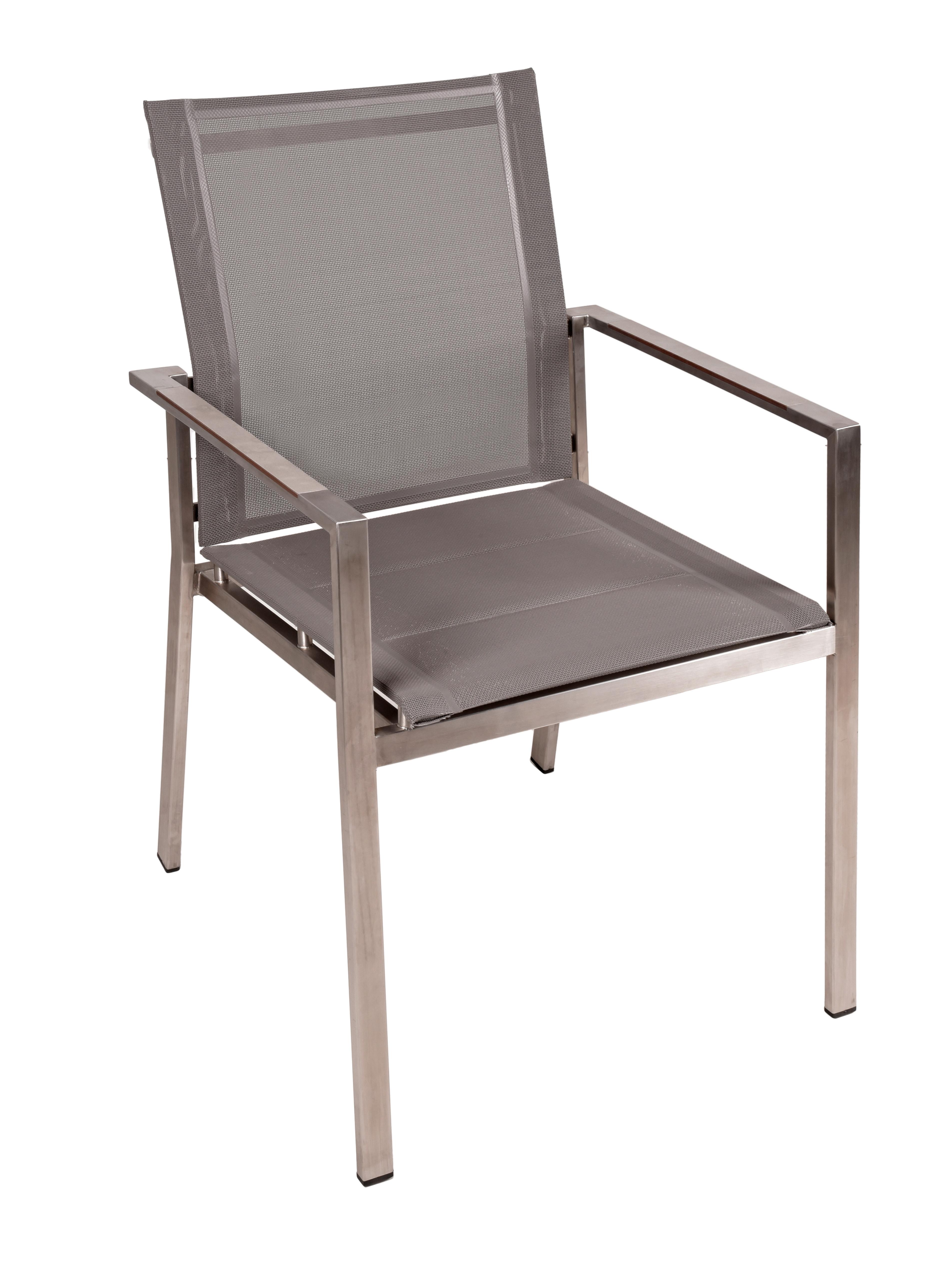 Stapelstuhl Sienna - Taupe/Silberfarben, Basics, Kunststoff/Metall (56/85/64cm) - Gardenson