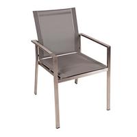STAPELSTUHL SIENNA - Taupe/Silberfarben, Basics, Kunststoff/Metall (56/85/64cm) - Gardenson