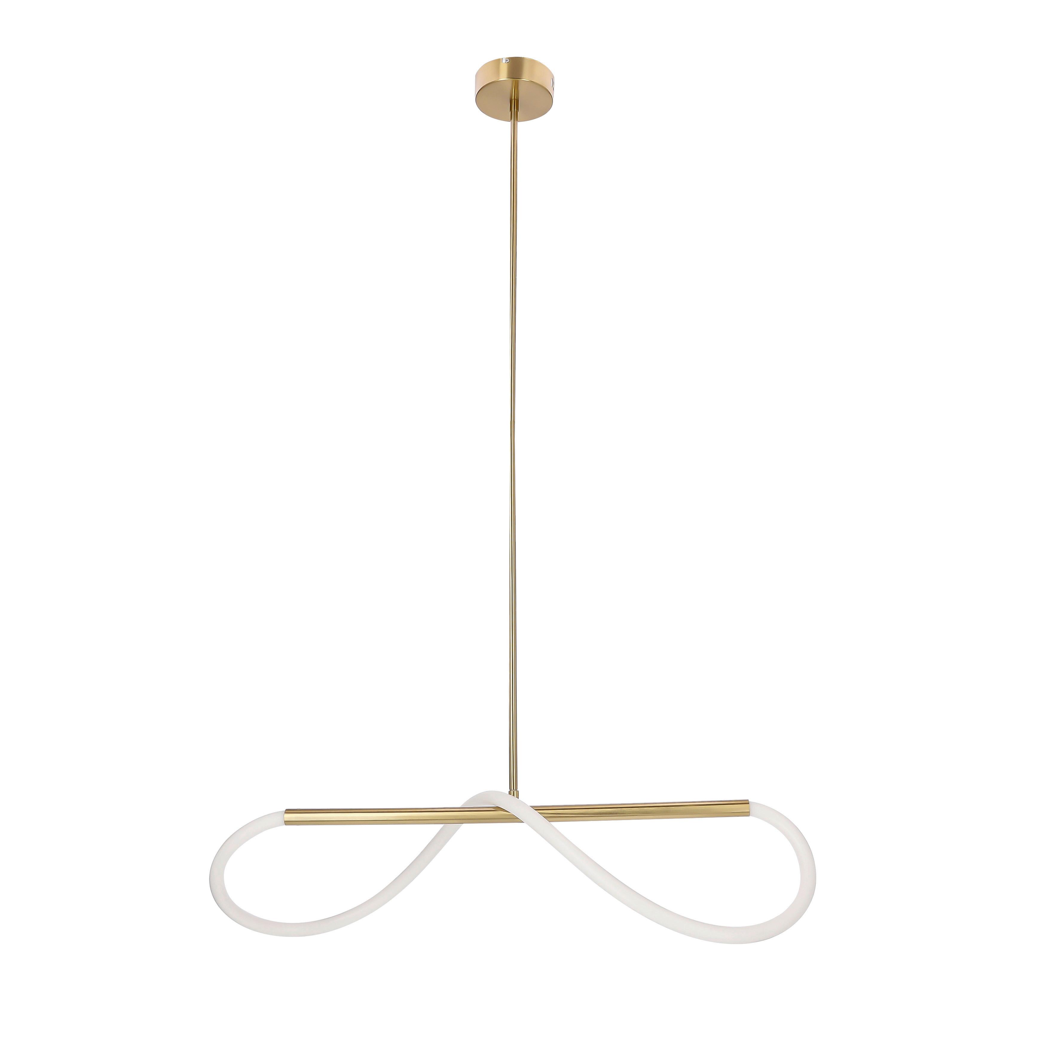 LED-Pendelleuchte 31-35608 Supreme - Goldfarben/Weiß, Design, Kunststoff/Metall (80/15/120cm)