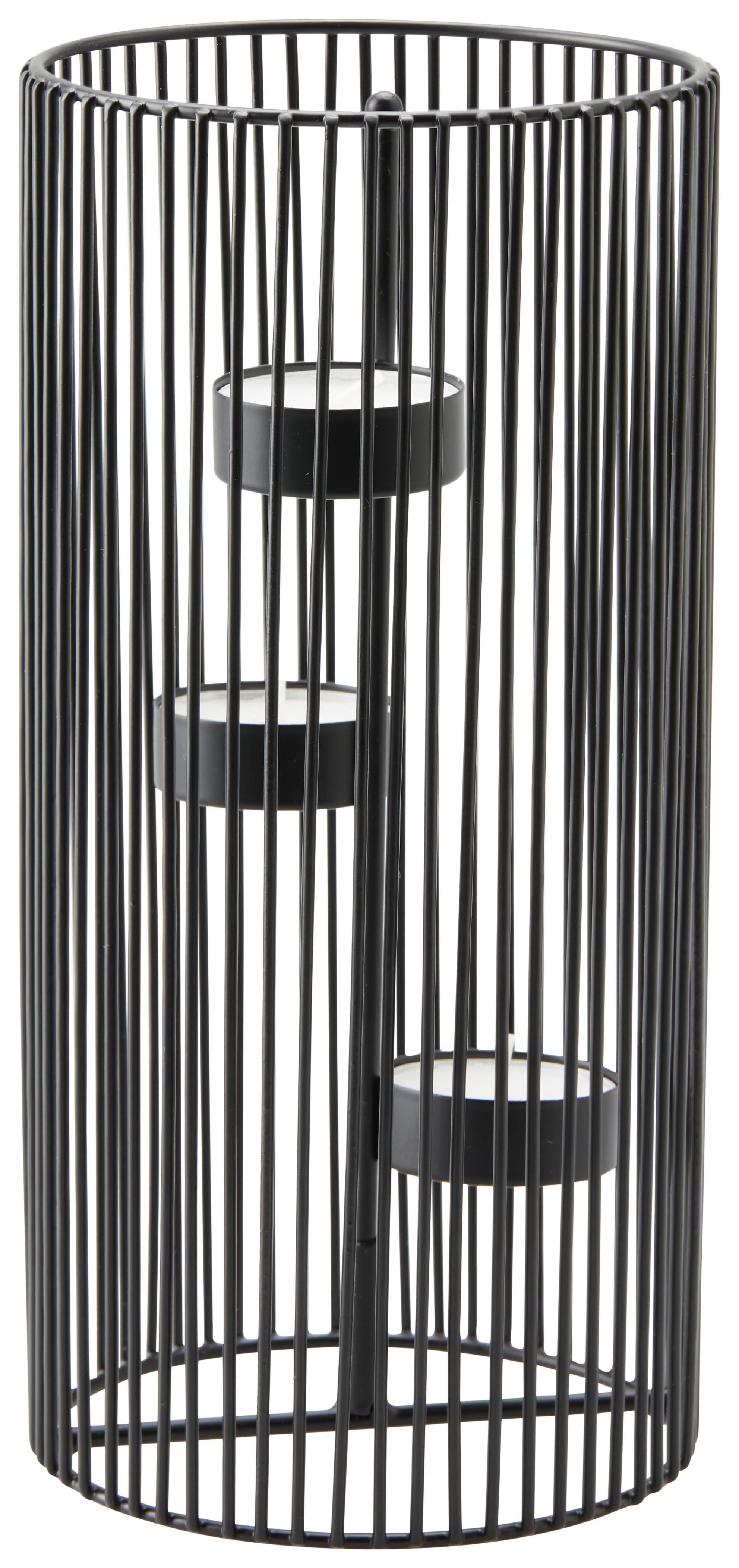 Stojan na sviečky Thea - čierna, Basics, kov (11/23.5cm) - Modern Living