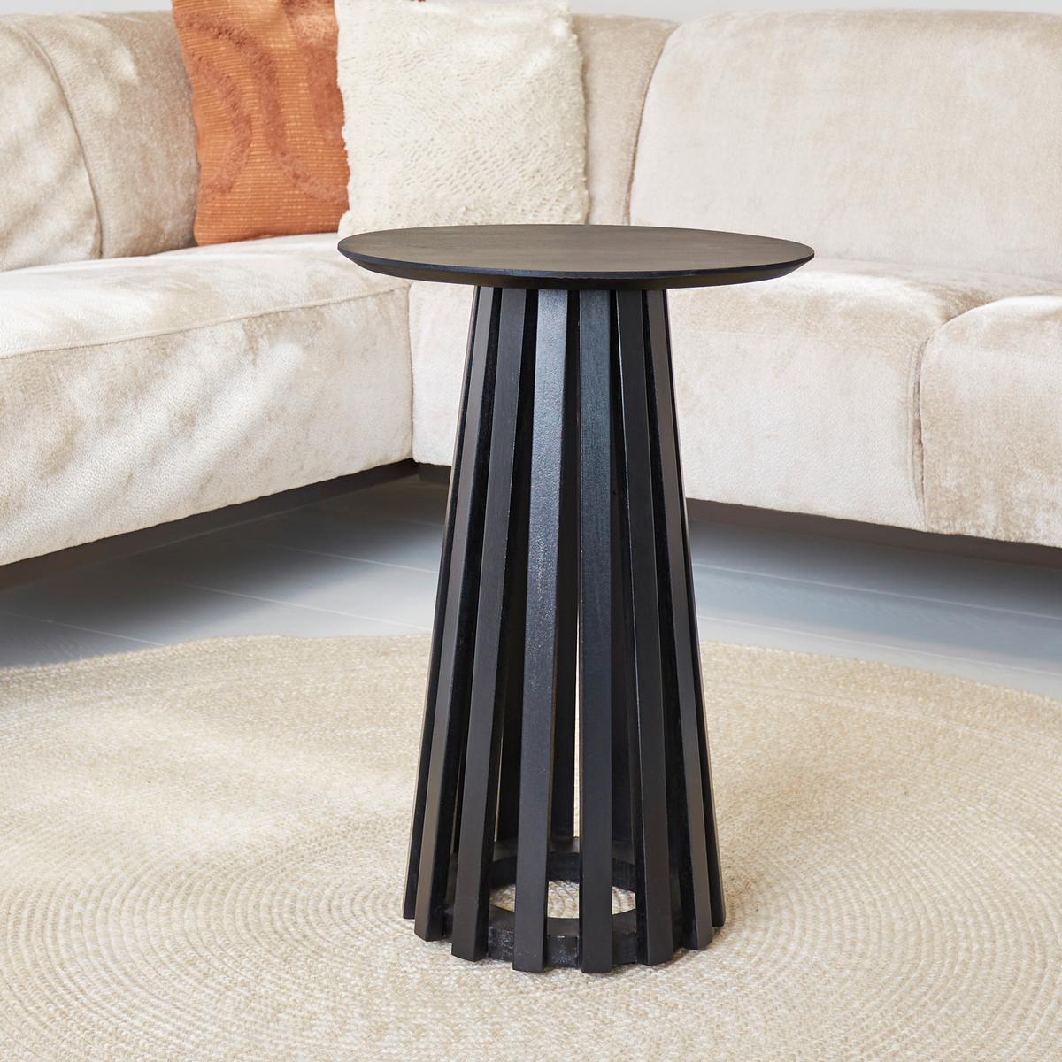 Couchtisch Leon Braun/schwarz, 40 Cm - Schwarz/Braun, MODERN, Holz/Metall (40/40/58cm) - MID.YOU