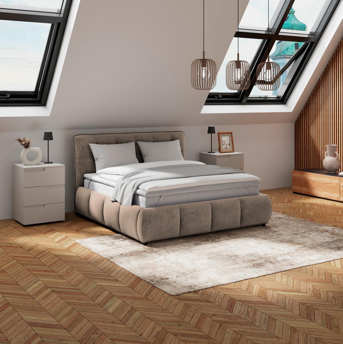 Polsterbett Limo Braun 140x200 Cm - Schwarz/Braun, KONVENTIONELL, Holz/Holzwerkstoff (140/200cm) - James Wood