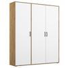 Drehtürenschrank 140 Cm Voyager Eiche Artisan,weiß - Weiß/Eiche Artisan, MODERN, Holzwerkstoff (140/194/53cm) - Rauch Möbel