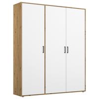 Drehtürenschrank 140 cm Voyager Eiche Artisan,weiß - Weiß/Eiche Artisan, MODERN, Holzwerkstoff (140/194/53cm) - Rauch Möbel