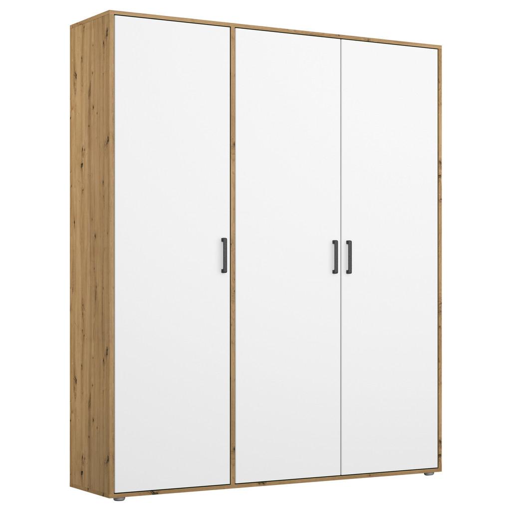 Drehtürenschrank 140cm Voyager Eiche Artisan,Weiß