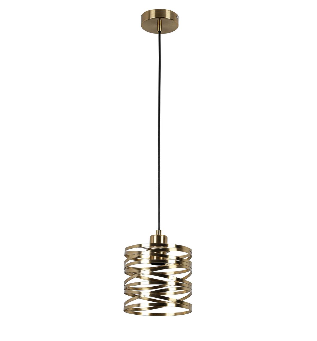 ZÁVESNÉ SVIETIDLO SILVAIN - čierna/mosadzná, Modern, kov/plast (17/120cm) - Mömax