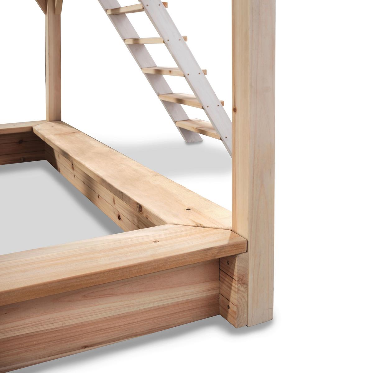Stelzenhaus Mit Sandkiste Rot Exit Loft 500 - Limette/Rot, KONVENTIONELL, Holz (329/190/253cm) - EXIT Toys
