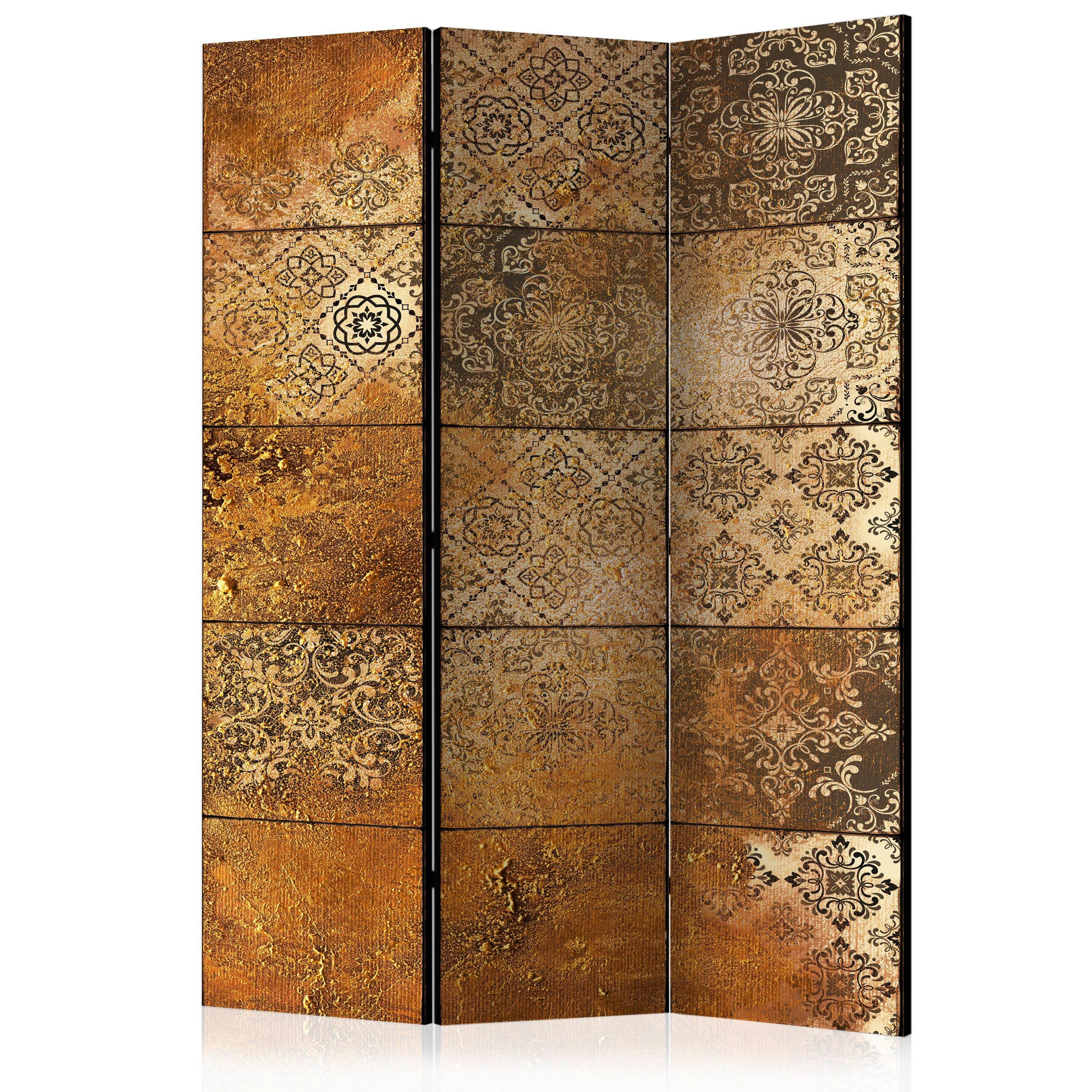 Paravent Braun Beige B: 135 cm - Beige/Braun, Basics, Holz/Textil (135/172/3cm) - artgeist