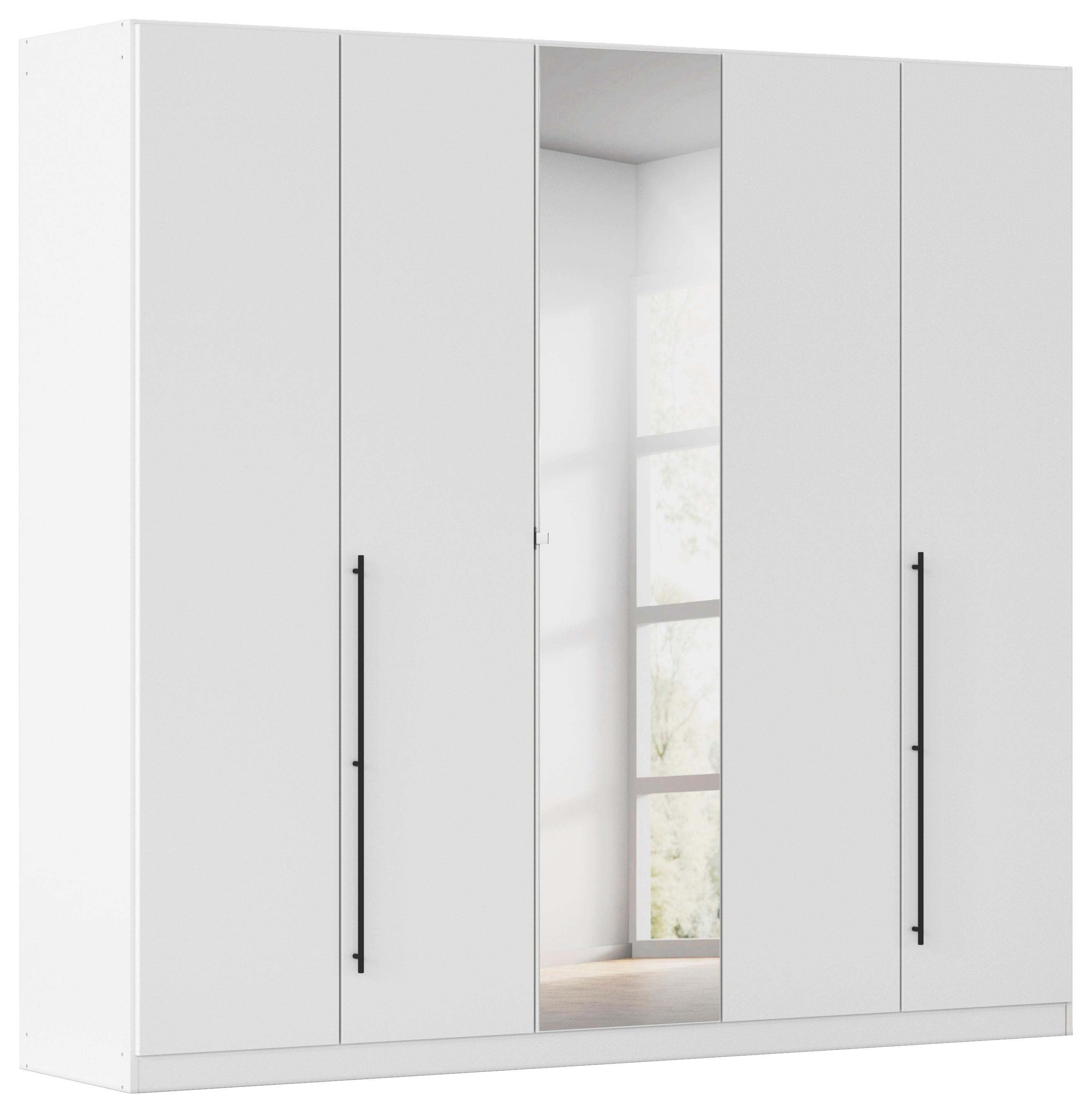 Kleiderschrank Safari mit Spiegel B: 226 cm - Weiß, KONVENTIONELL, Holzwerkstoff (226/229/54cm)