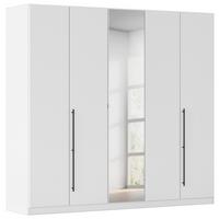 Kleiderschrank Safari mit Spiegel B: 226 cm - Weiß, KONVENTIONELL, Holzwerkstoff (226/229/54cm)