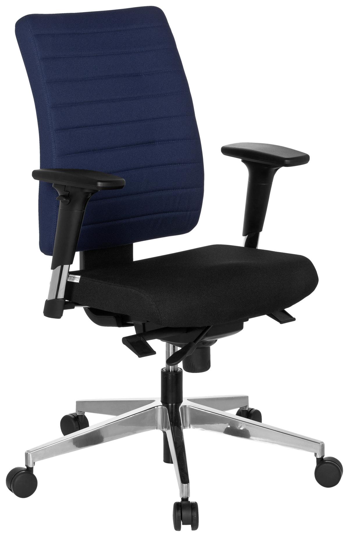 Drehstuhl Pro-Tec 350 Blau/Schwarz - Chromfarben/Blau, MODERN, Kunststoff/Textil (57/123/45cm) - MID.YOU