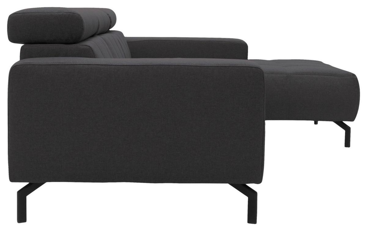 Ecksofa Cunelli Schwarz/braun Webstoff - Schwarz/Braun, Design, Textil (292/175cm) - MID.YOU