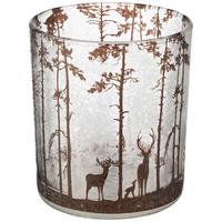 Teelichtglas Laura - Braun/Weiß, KONVENTIONELL, Glas (8,8/10cm) - Luca Bessoni