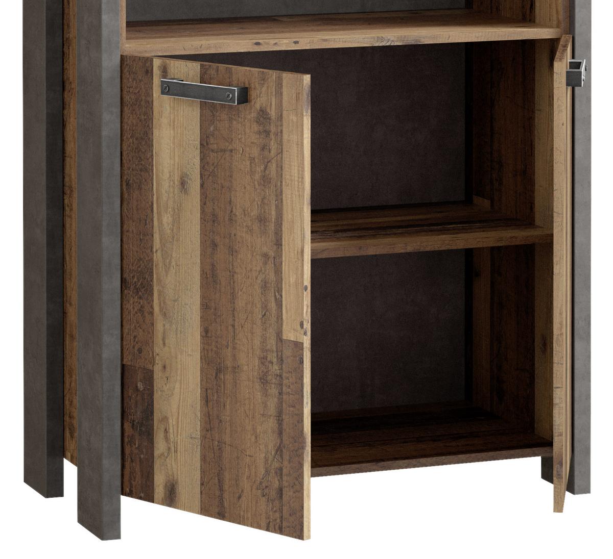 Aktenschrank Cliff Braun/dunkelgrau B 86 Cm - Dunkelgrau/Braun, KONVENTIONELL, Holzwerkstoff/Kunststoff (86/221/42cm) - MID.YOU
