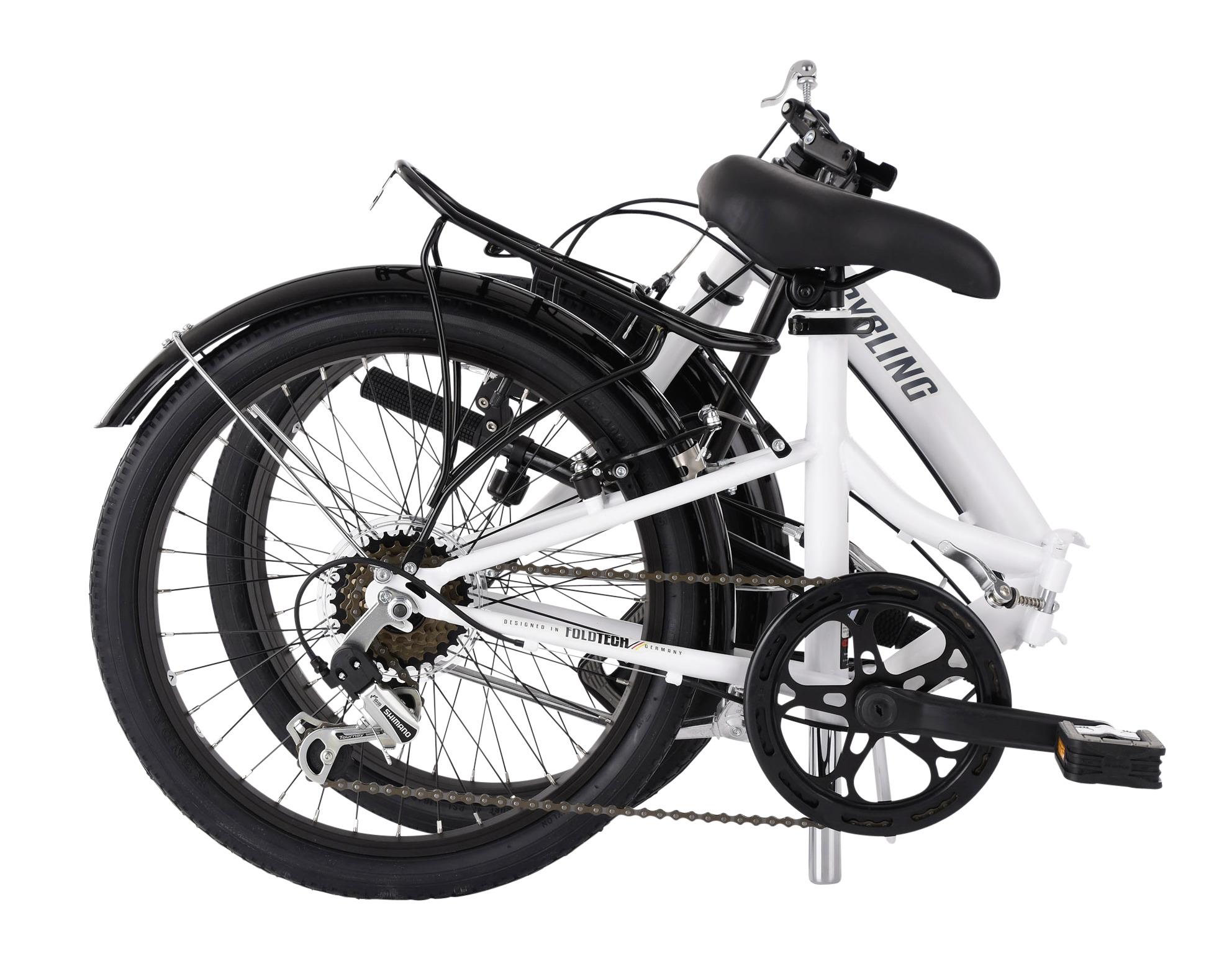 Faltrad 20 Zoll Foldtech 6 Gänge Unisex - Weiß, Basics, Metall - Da Capo