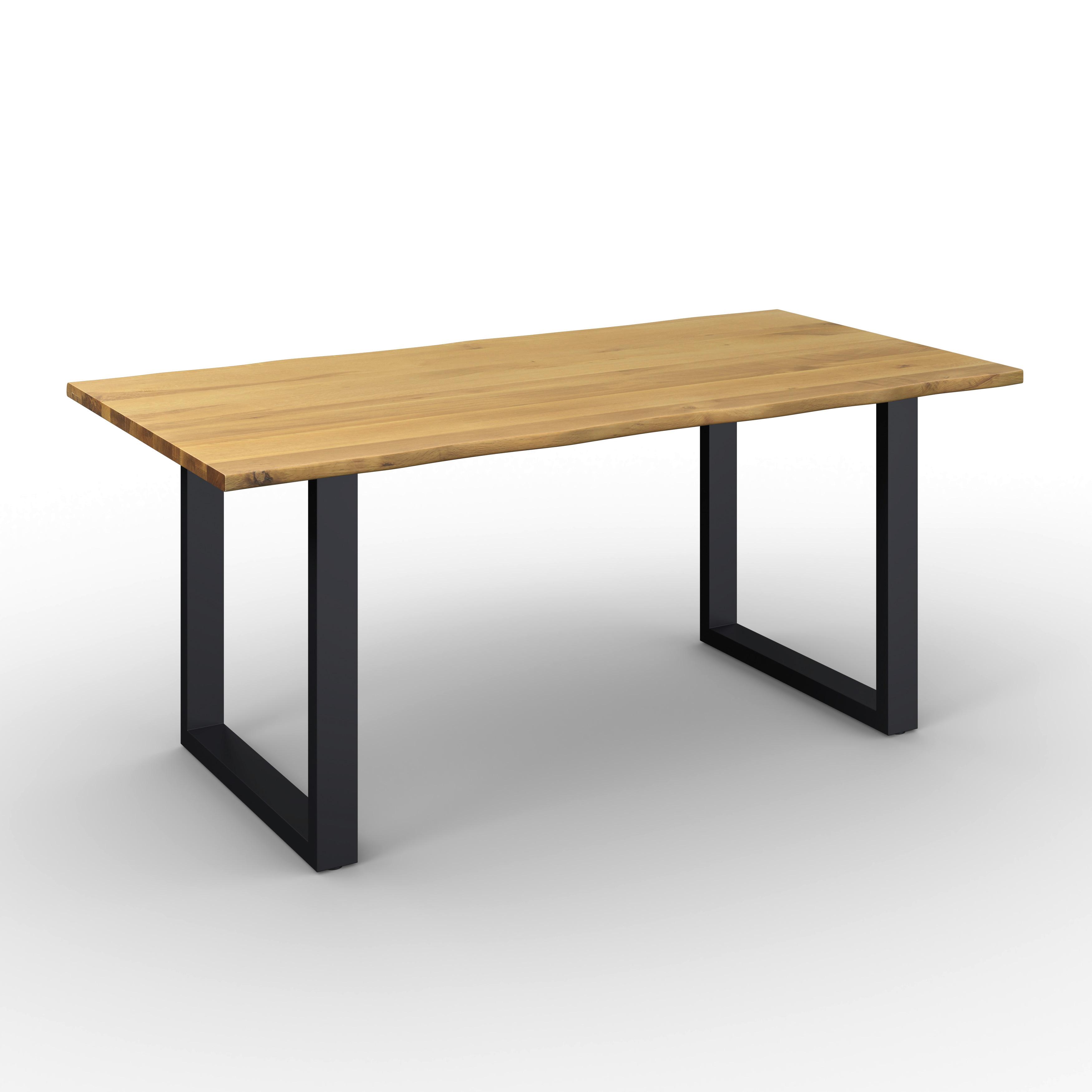 Jedálenský stôl Jackie, š: 180 cm - čierna/farba duba, Modern, kov/drevo (180/90/76cm) - Bessagi Home