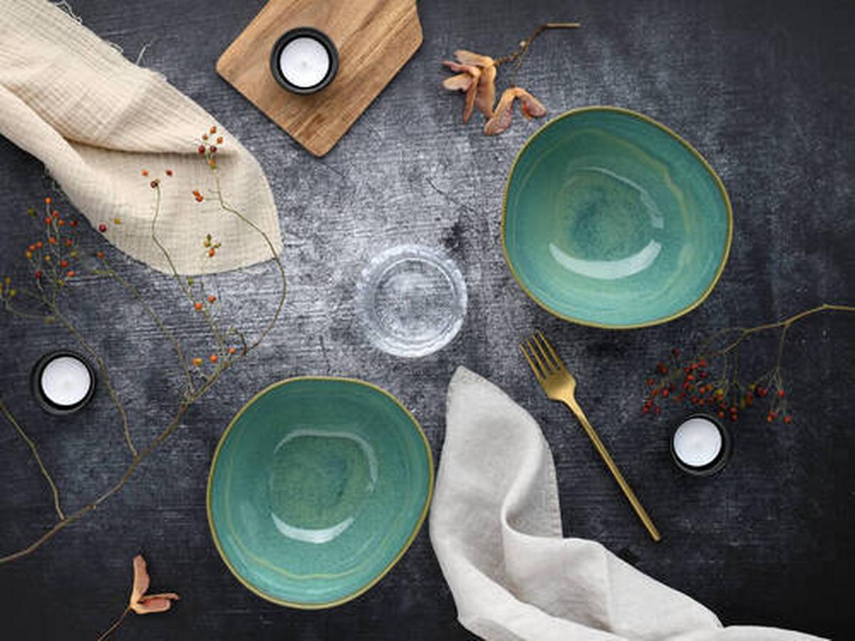 Schale 19678 Bas. Bio Oliv, Poke - Olivgrün, Trend, Keramik - Creatable