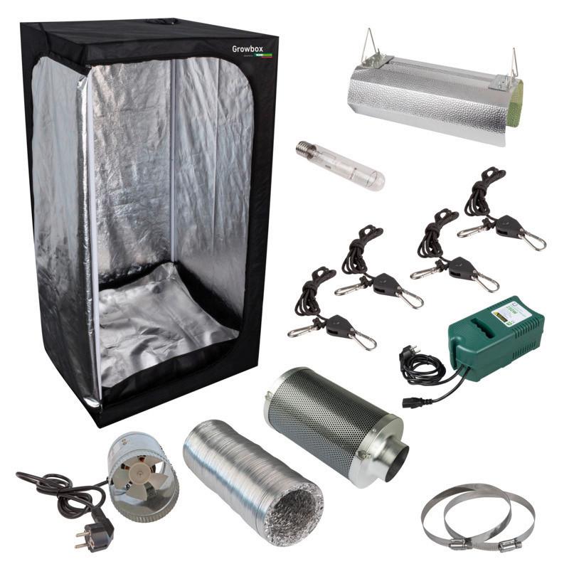 Gewächshausbausatz Growbox Starterset Neu - Schwarz, Basics (80/160/80cm) - Windhager