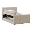 Boxspringbett mit Topper und Bettkasten 140x200 Medino - Beige, KONVENTIONELL, Holz/Holzwerkstoff (140/200cm) - Luca Bessoni