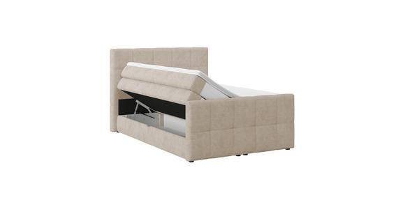 Boxspringbett mit Topper und Bettkasten 140x200 Medino - Beige, KONVENTIONELL, Holz/Holzwerkstoff (140/200cm) - Luca Bessoni