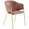 Armlehnstuhl Kronos -Trend Rosa/Gold - Goldfarben/Rosa, Trend, Textil/Metall (53/77/60cm) - Livetastic