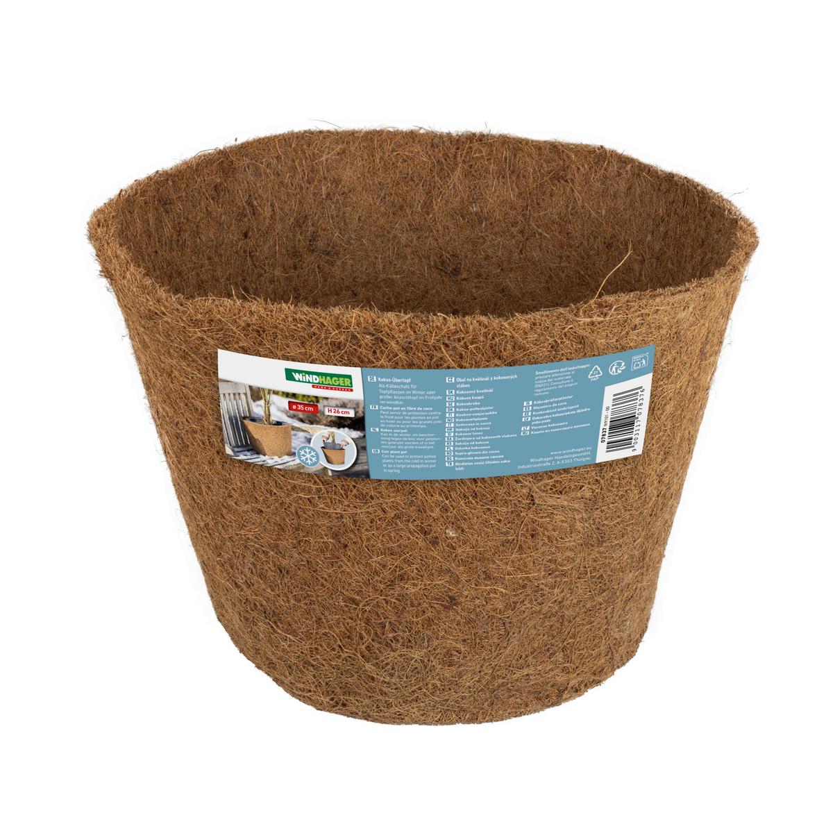 Kokos-Übertopf, D: ca. 35 cm 07837 KOKOS-ÜBERTOPF 1000G/M² - Naturfarben, Basics, Textil (35/26cm) - Windhager