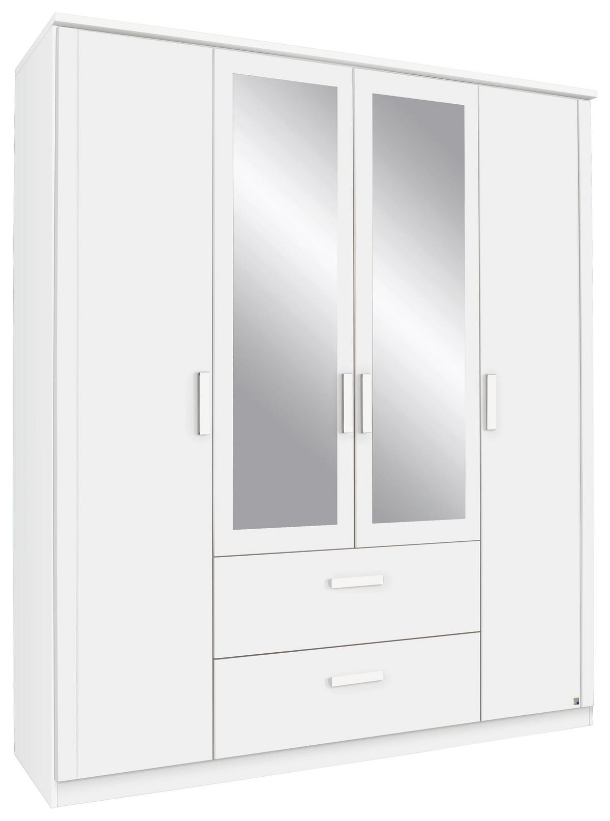 Drehtürenschrank Lindau B: 181 Cm Weiß - Weiß, KONVENTIONELL, Glas/Holzwerkstoff (181/212/58cm) - Rauch Möbel