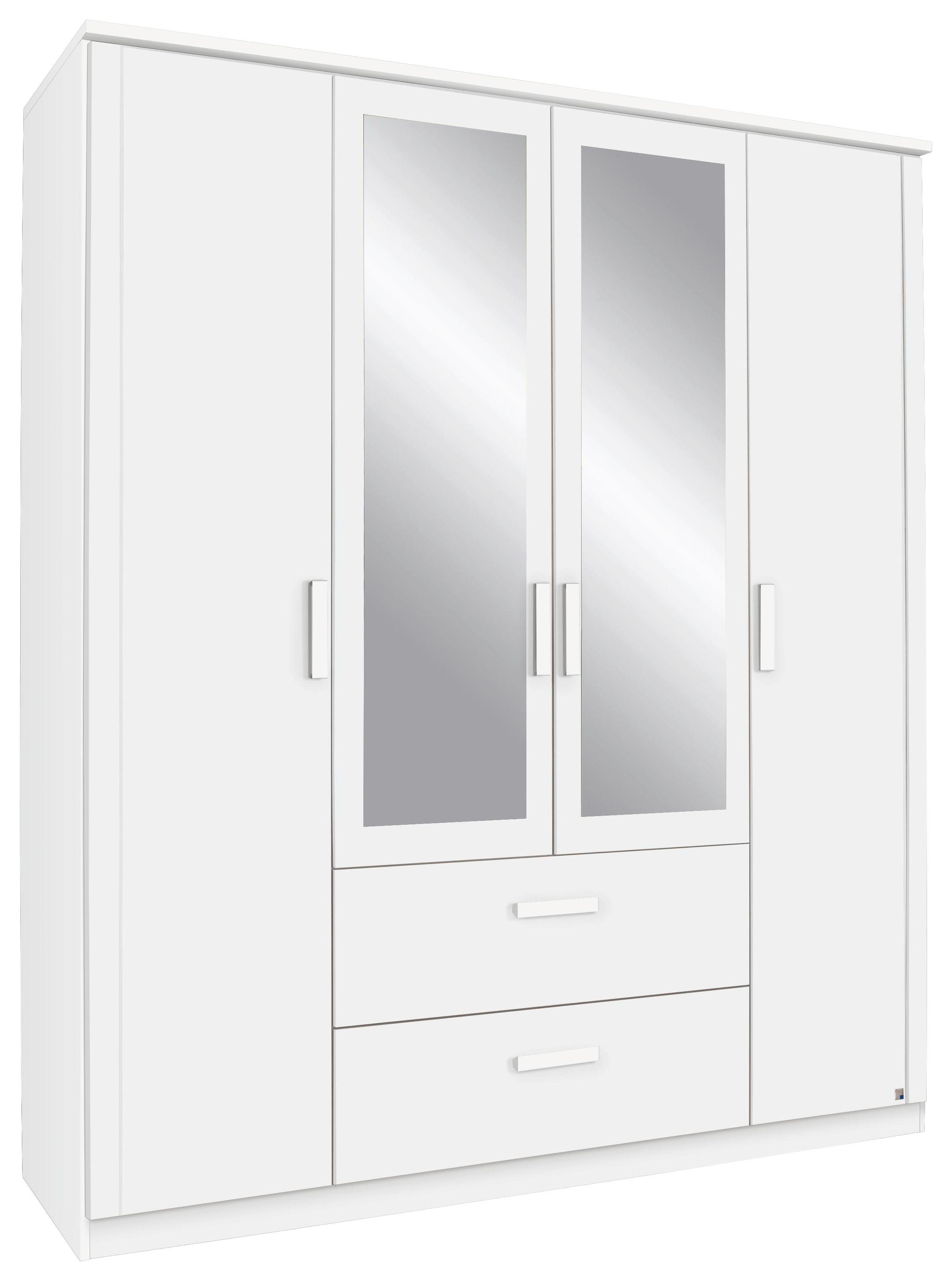 Drehtürenschrank Lindau B: 181 Cm Weiß