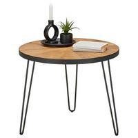Konferenční stolek NOEL 60 - černá/přírodní barvy, Romantický / Rustikální, kov/dřevo (60/60/51cm) - Zandiara