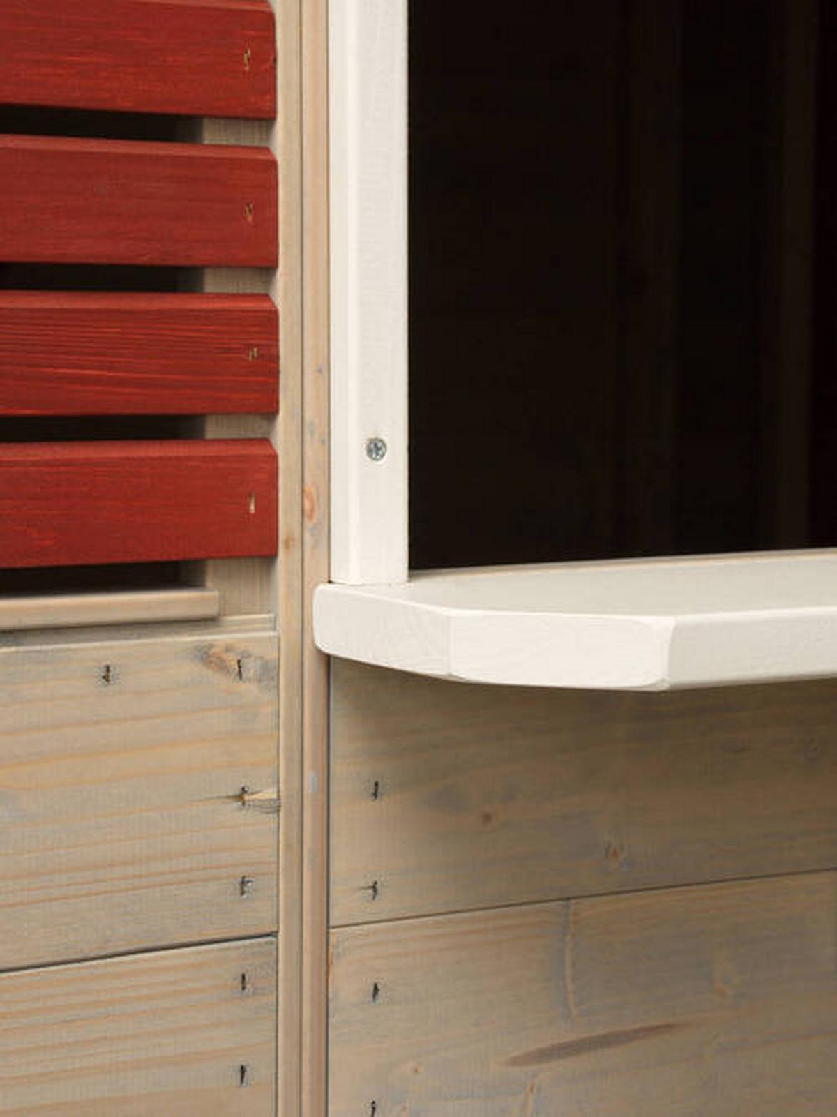 Spielhaus Krokodil Naturfarben/Rot, B: 155 cm - Rot/Naturfarben, KONVENTIONELL, Holz (155/168/120cm)