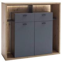 Highboard B: 115 cm Lizzano Grau/Eichefarben - Eichefarben/Grau, Design, Holzwerkstoff (115/108/40cm) - MID.YOU
