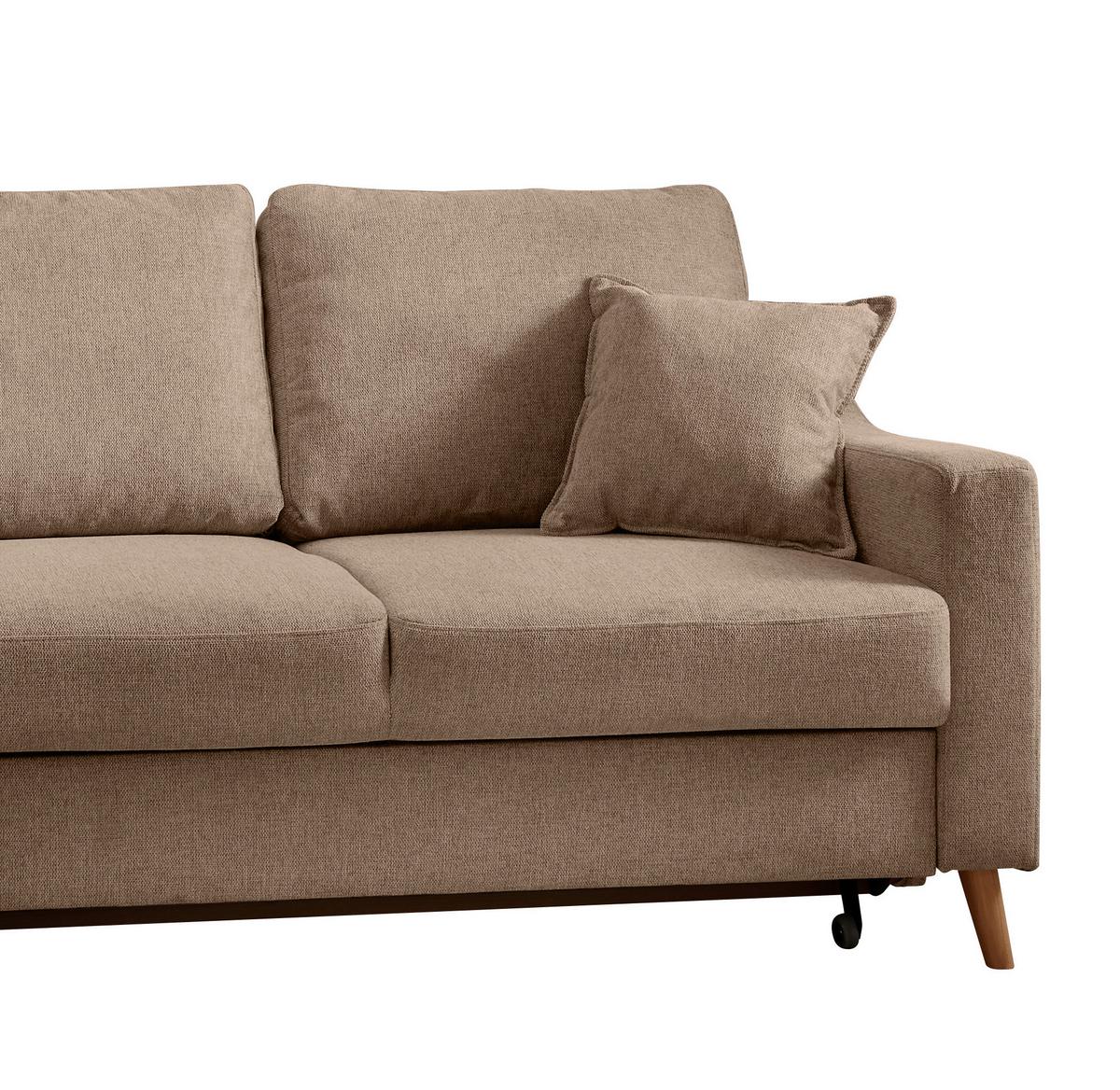 Ecksofa Valentina Hellbraun S: 200x230 Cm - Hellbraun/Naturfarben, KONVENTIONELL, Textil (200/230cm) - Livetastic