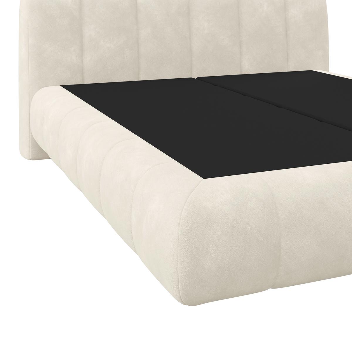 Boxspringbett Nobu O. Matratze Champagner, Lf: 160x200 Cm - Champagner/Schwarz, Trend, Holz/Textil (160/200cm)