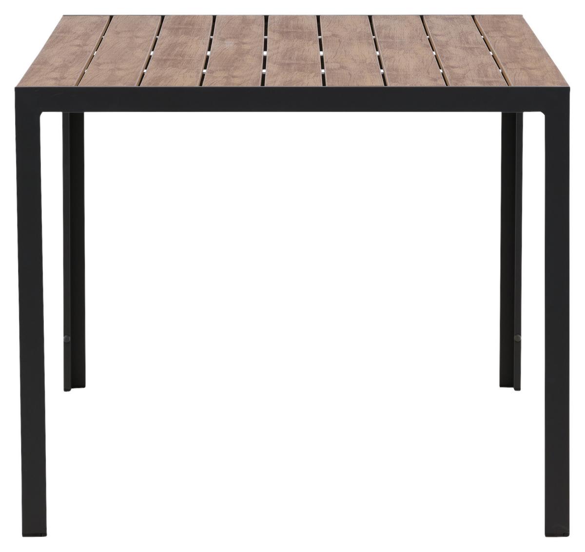 Gartentisch Break Aluminium L: 150cm - Schwarz/Naturfarben, KONVENTIONELL, Holz/Metall (150/90/75cm) - Gardenson