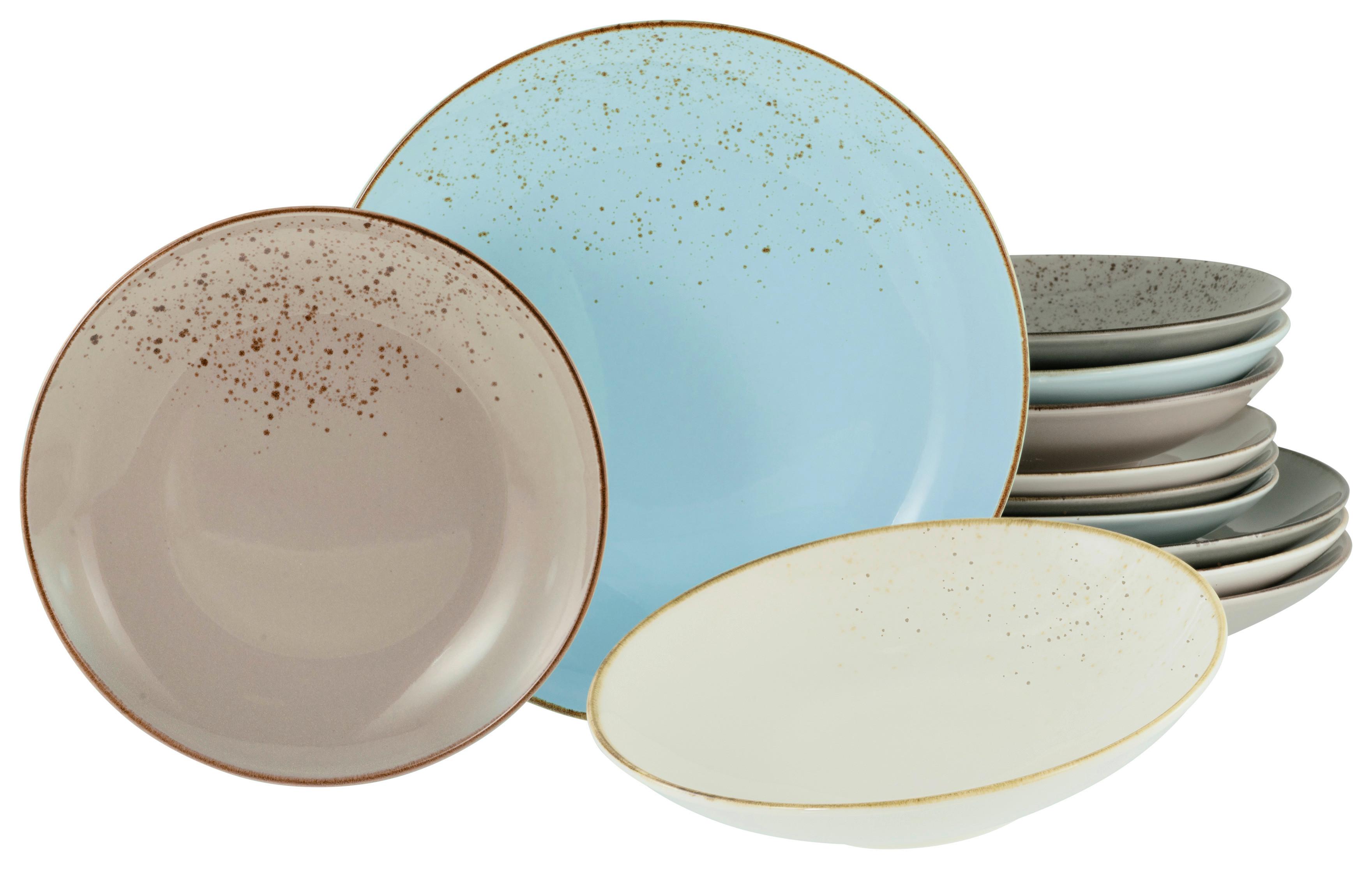 Kombiservice Keramik 4 Personen Geschirr Set - Multicolor, Basics, Keramik - Creatable