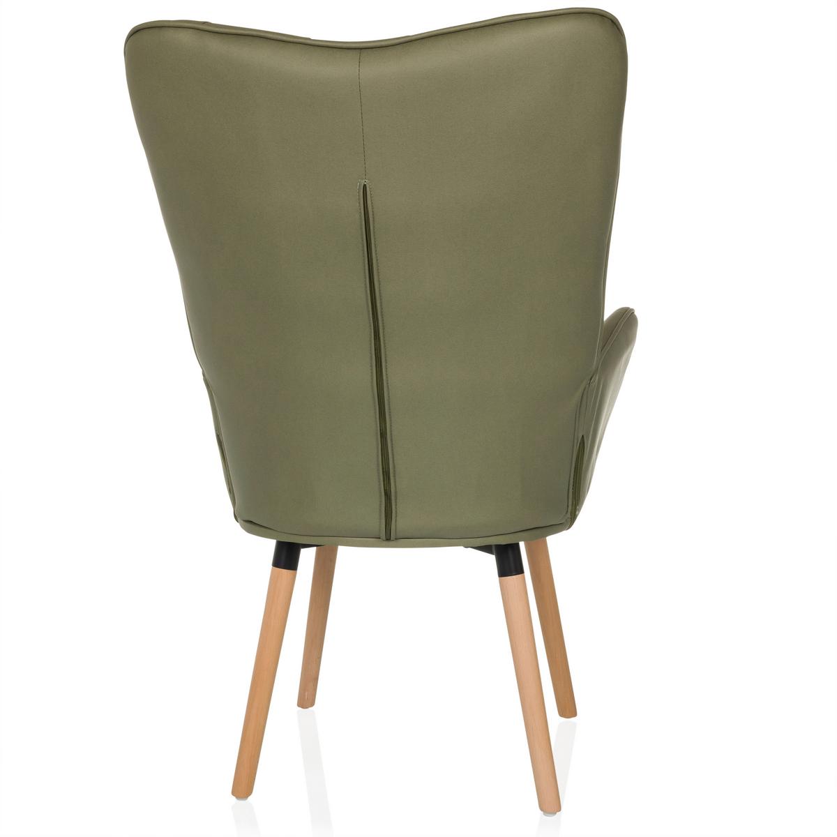 Ohrensessel Havenio I Grün B: 70 cm - Buchefarben/Grün, MODERN, Textil (70/106/75cm) - MID.YOU